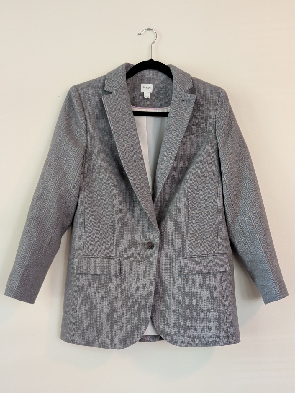 J. Crew Heather Gray Single-Button Tailored Blazer